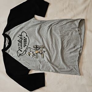 Music City Threads Nudies Black and Gray Raglan T-Shirt - Womens Size Medium